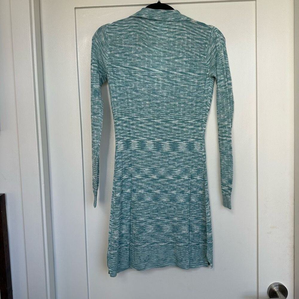 L*Space Aria Blue Ribbed Knit Long Sleeve Mini Dress S NWT - Picture 3 of 7